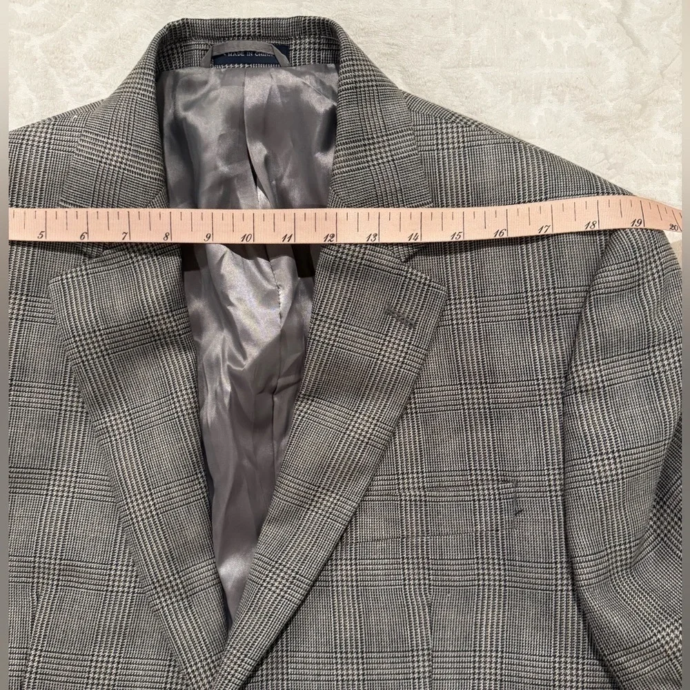 Ralph Ralph Lauren Mens Silk Wool Windowpane Sportcoat Blazer Jacket 40R